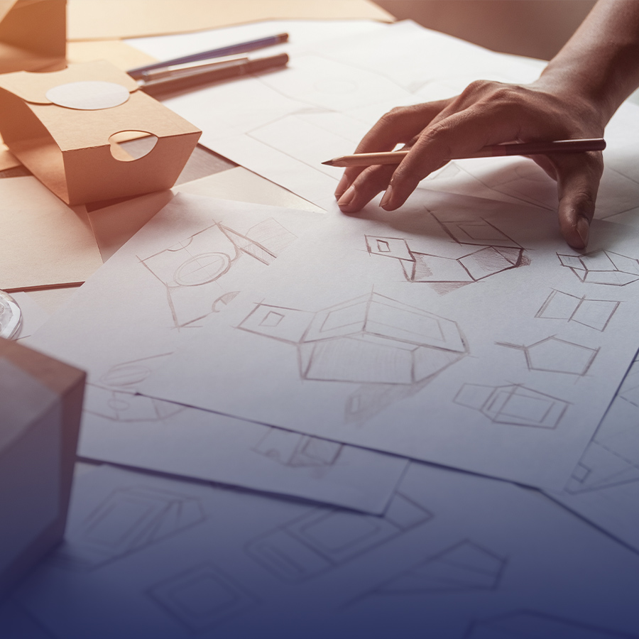 Designerstellung auf einem Blatt